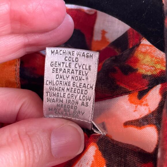 Chico's Women's Vintage Colorful 100% Linen Button Front Top Size 1 (M) - Picture 7 of 7